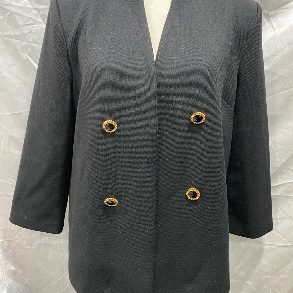 St. John Black Blazer with Gold Accents